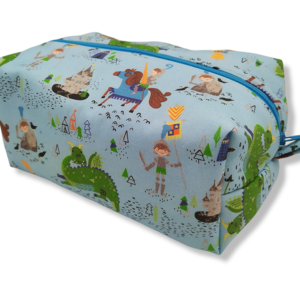 Pochette portapannolini - Draghi e cavalieri su azzurro