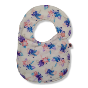 Bavaglino - Unicorni e fiori su bianco