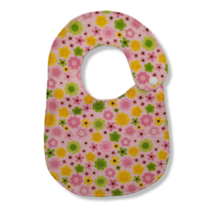 Bavaglino - Fiori su rosa