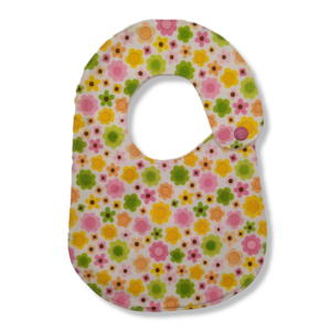 Bavaglino - Fiori su bianco