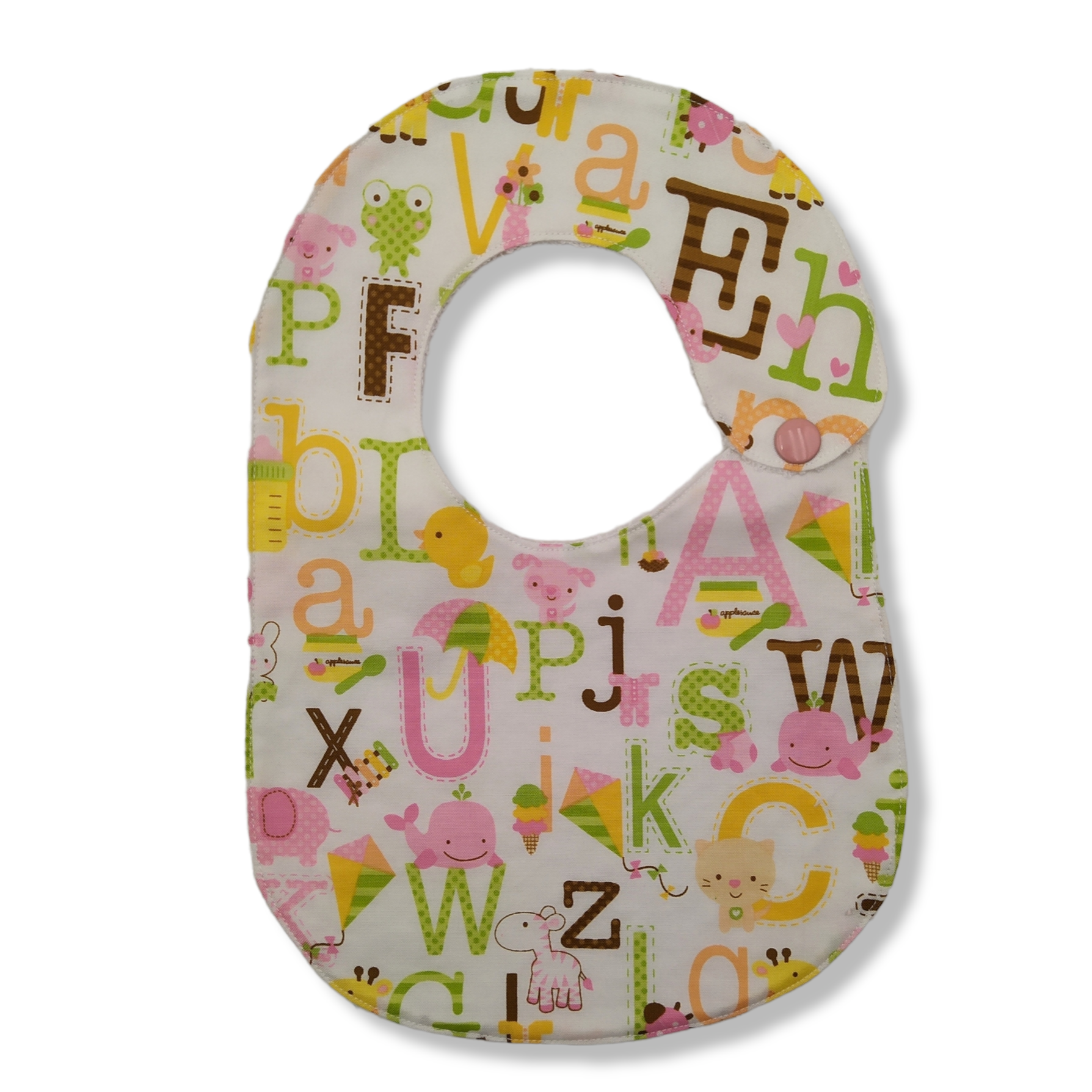 Bavaglino - Animali e lettere su bianco