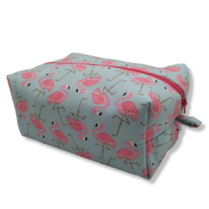 Pochette portapannolini - Fenicotteri su azzurro
