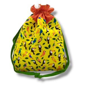 Sacchetto - Uccelli tropicali su giallo