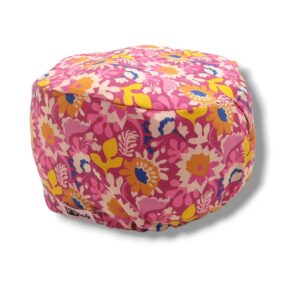 Cuffietta elastico - Fiori rosa e arancio