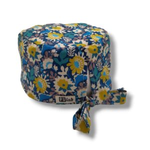 Cuffietta lacci - Fiori blu e verde