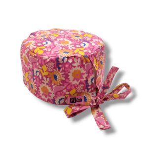 Cuffietta lacci - Fiori rosa e arancio